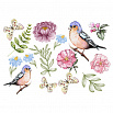 Птицы с цветами, картинка на вафельной бумаге 20*30 см фото 1