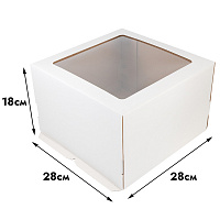 Коробка для торта 28*28*18 см, с окном (самолет)