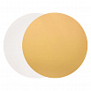 Подложка для торта, диаметр 16 см 0,8 мм (двухсторонняя золото/белая) фото 1