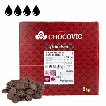 Шоколад Chocovic Francisco темный 55,1% 5 кг (CHD-Q56CHCV-94B)