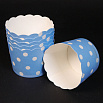 Бумажные стаканчики для кексов Голубые в горох 50*45 мм, 10 шт фото 4