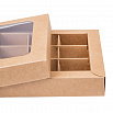 Коробка NEW для 9 конфет крафт, с окном с крышкой фото 4