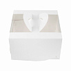 Коробка для бенто-торта с ручками с окном 140х140х80 мм фото 3