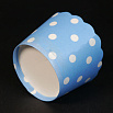 Бумажные стаканчики для кексов Голубые в горох 50*45 мм, 10 шт фото 3