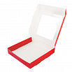 Коробка для печенья 16*16*3 см, красная с окном фото 2