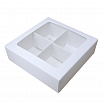 Коробка для 4 конфет с разделителями Белая NEW с окном фото 3