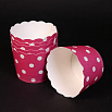 Бумажные стаканчики для кексов Малиновые в горох 50*45 мм, 10 шт фото 4