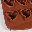 Форма силиконовая для шоколада "Сердца любви" 20*10 см, 15 ячеек фото 2