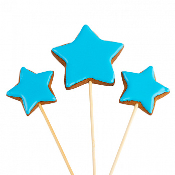 Топпер пряничный Звёзды синие, набор 3 шт