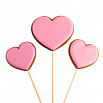 Топпер пряничный Сердечки розовые, набор 3 шт фото 1