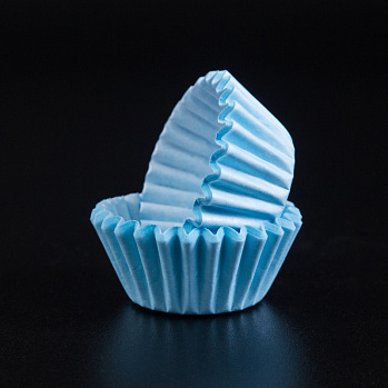 Капсулы бумажные для конфет Голубые 25*18 мм, 20-25 шт