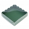 Коробка для печенья 12*12*3 см, Зелёная с прозрачной крышкой фото 1
