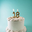 Свеча для торта "Цифра 5", золотая 6 см фото 3