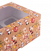 Коробка для 6 капкейков "Санта и животные", с окном фото 3
