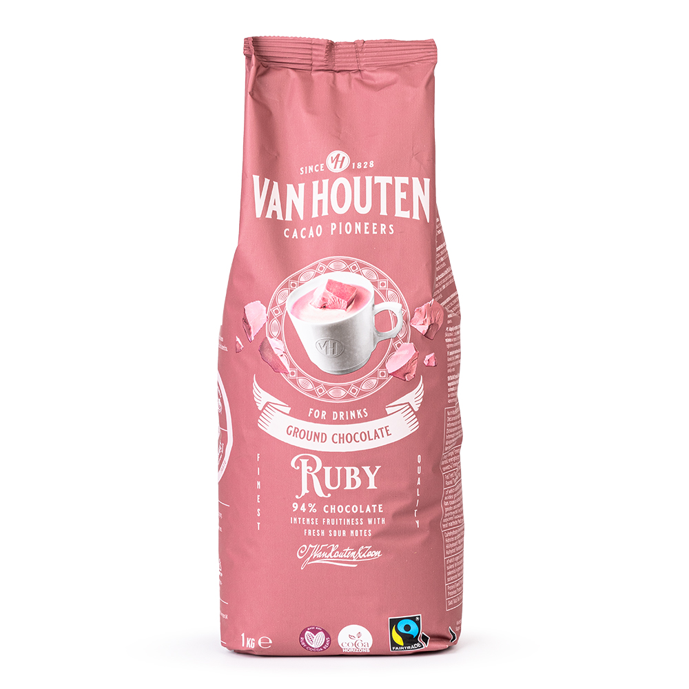 Шоколадный напиток Van Houten Ground Ruby Chocolate Drink Powder (VM-54621-V17), 1 кг фото 1