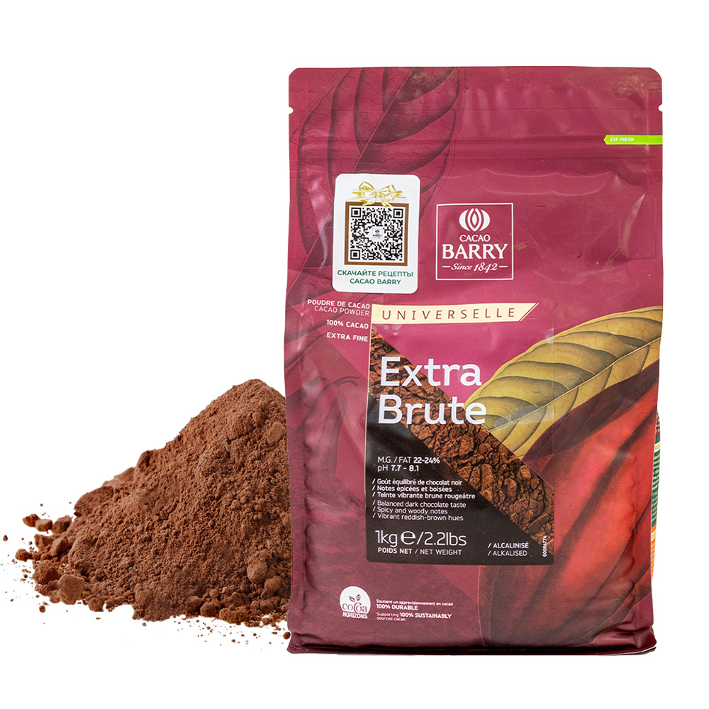 Какао порошок Cacao Barry Extra Brute 22/24%, 1 кг (DCP-22SP-RT-760) с  бесплатной доставкой по Москве