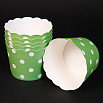 Бумажные стаканчики для кексов Зеленые в горох 50*45 мм, 50 шт фото 3