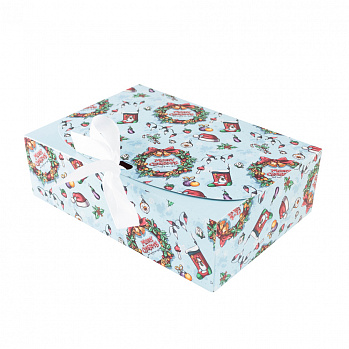 Коробка для сладостей с лентой "Счастливого рождества", 16*11*5 см