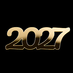 Топпер без шпажки "2027", золото, 7*2,5 см