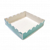 Коробка для печенья 12*12*3 см, Голубая с прозрачной крышкой фото 2
