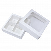 Коробка для 4 конфет с разделителями Белая NEW с окном фото 2