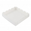 Коробка для печенья 15*15*3 см, Белая с Прозрачной крышкой фото 1