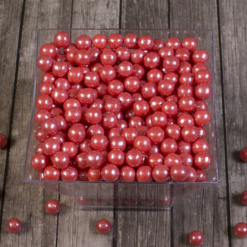 Сахарные шарики Красные перламутровые 7 мм, 50 гр