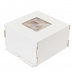 Коробка для торта 42*42*29 см, квадратное окно (самолет) фото 2