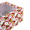 Коробка для 6 капкейков "Санта и снеговик", с окном фото 3