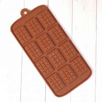 Форма силиконовая для шоколада "Шоколадка мини" 21*10,5 см, 12 ячеек