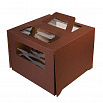 Коробка для торта 28*28*20 см, шоколадная с ручками (окна) фото 1