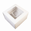 Коробка для капкейков 4 ячейки, Белая с окном фото 2
