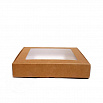 Коробка для печенья 19*19*3 см, Крафт с окном фото 2