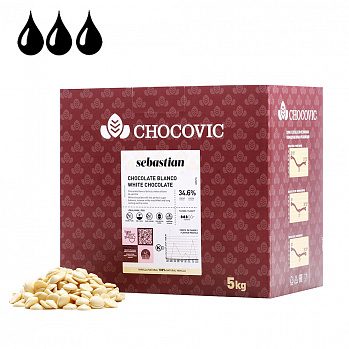 Шоколад Chocovic Sebastian белый 34,6 % 5 кг (CHW-S4CHVC-94B) 