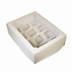 Коробка для капкейков 12 ячеек, Белая с окном фото 2