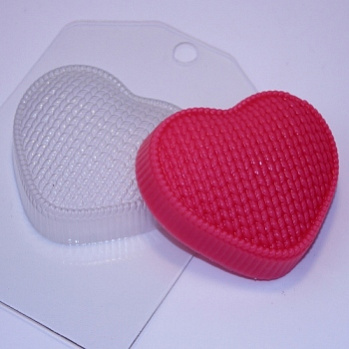 Форма пластиковая "Сердце вязаное" 60