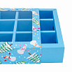 Коробка для 9 конфет с разделителями "Снеговики и елки" с окном фото 2