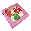 Коробка для печенья 21*21*3 см, Сиреневая с окном фото 2