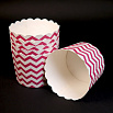 Бумажные стаканчики для кексов малиновые полоски 60*56 мм, 10 шт фото 1