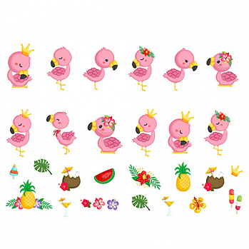 Фламинго №2, картинки на сахарной бумаге