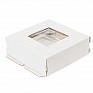 Коробка для торта 42*42*15 см, Белая с окном фото 2