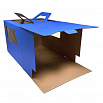 Коробка для торта с ручкой 26*26*20 см (с окнами) голубая фото 2