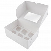Коробка для 6 конфет/мини-капкейков, белая с окном фото 2