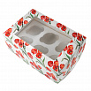 Коробка для 6 капкейков с окном "Красные тюльпаны" фото 1