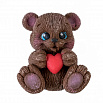 Фигурка из глазури Мишка с сердечком коричневый, 18гр фото 1