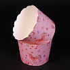 Бумажные стаканчики для кексов Розовые с единорогом 50*45 мм, 50 шт фото 2