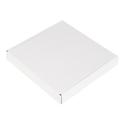 Коробка для пирога самосборная 20*20*3, белая (микрогофрокартон)