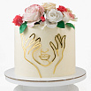 Топпер для торта Контур лица с руками (золотой) фото 1