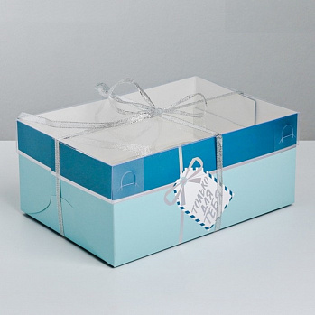 Коробка для 6 капкейков с прозрачной крышкой «Только для тебя», 16*23*10 см