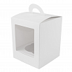 Коробка для 1 капкейка с окном и ручкой, белая фото 5